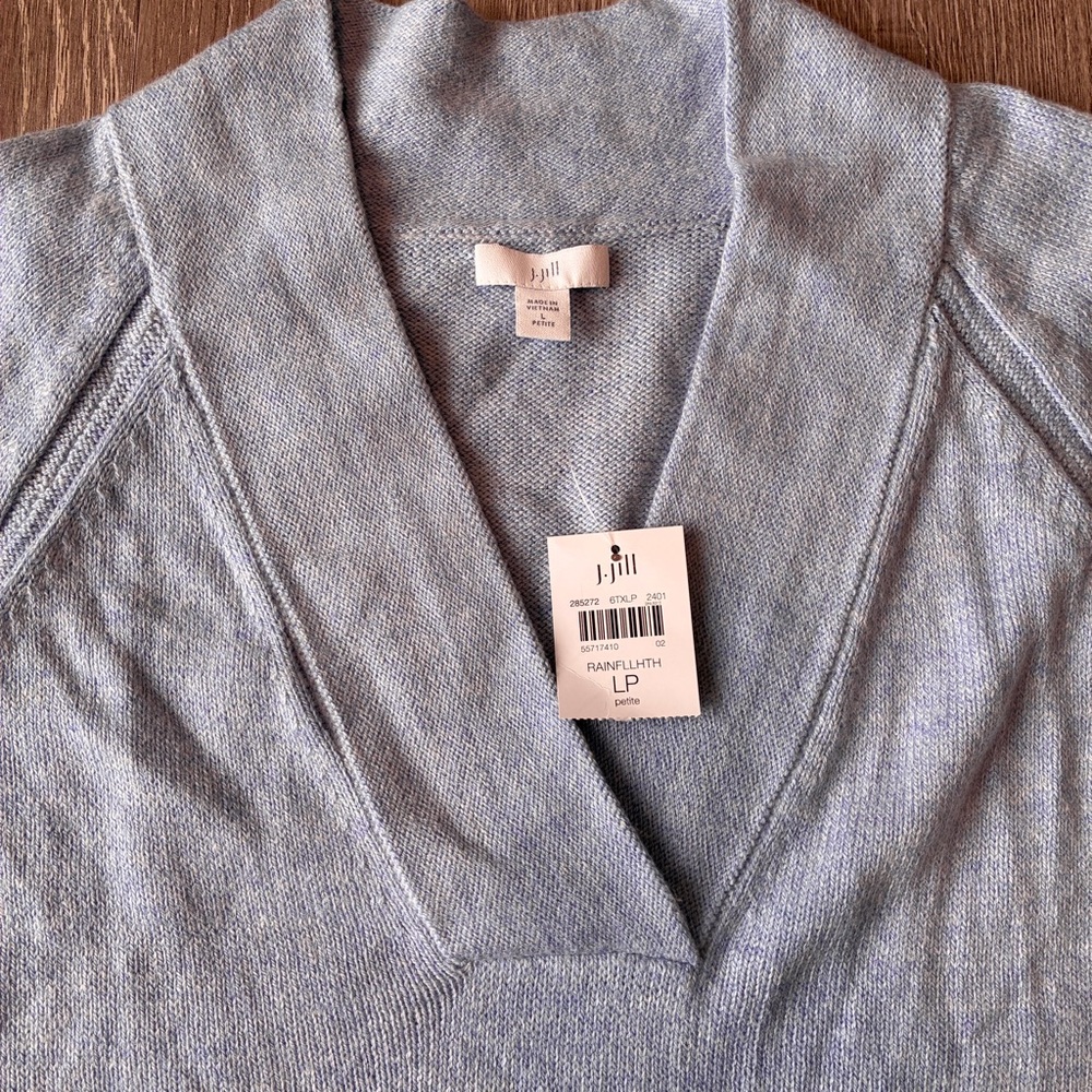 J Jill NWT periwinkle v neck sweater Size large petite 
Pastel coquette spring - Picture 2 of 6